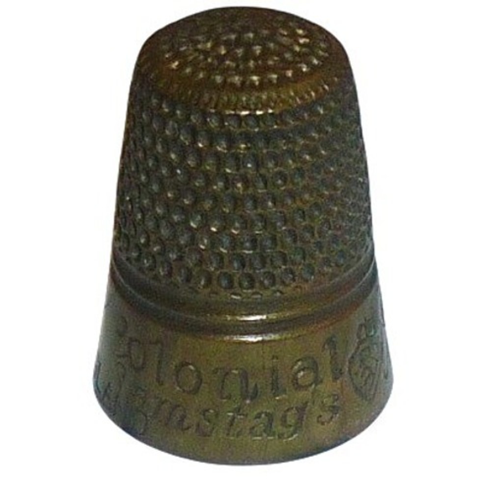 Vintage Colonial Samstag's Quality Brass Thimble Size 8 Made In England Iles